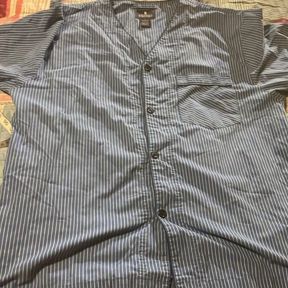 Stafford 2 piece pajama set short and shorts L sleepwear cotton blend - Picture 6 of 7
